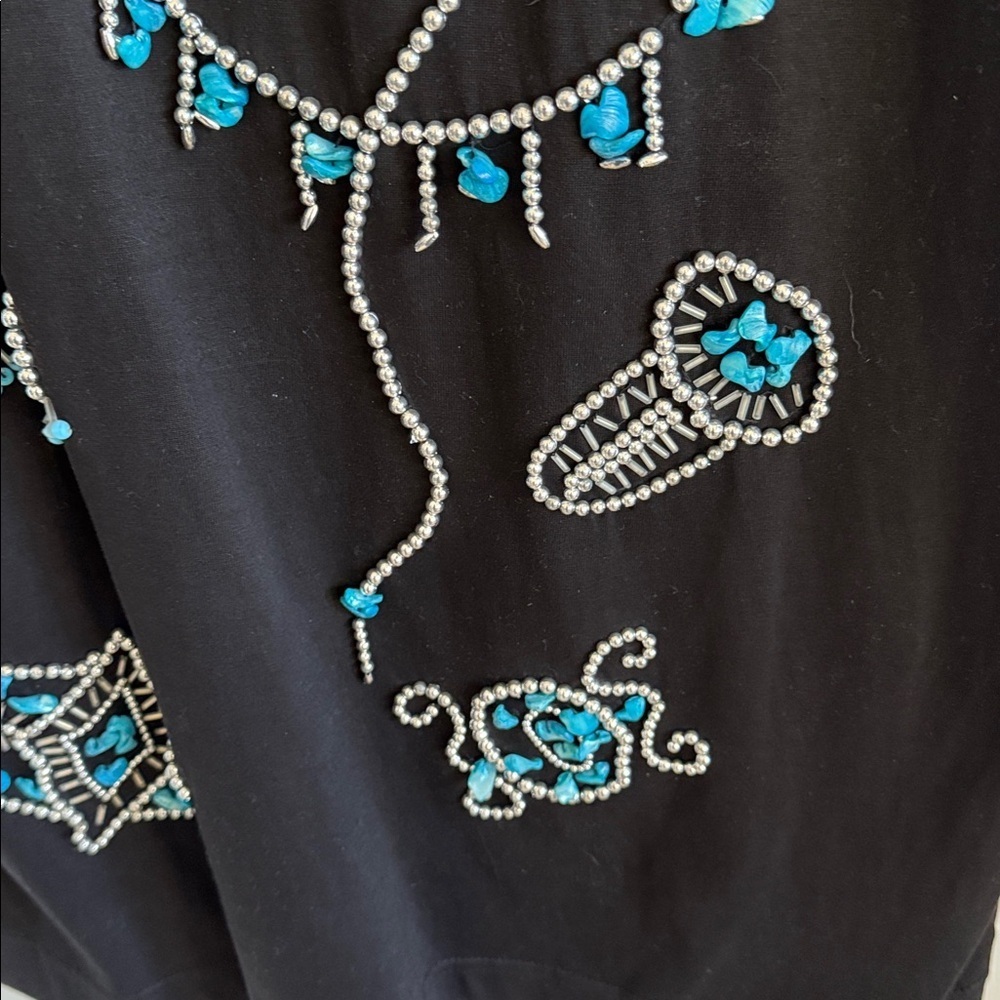 NWT Victoria Jones Hand Embroidered Cotton Shirt‎ SZ L - Picture 6 of 11